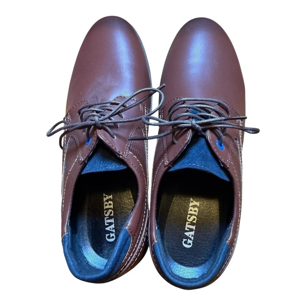 Gatsby Men's Leather Lisse Oxford Lace-Up Orthopedic Shoes Brown Size 10AA New
